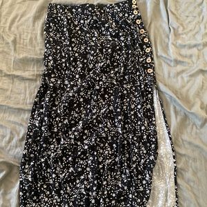 Black and white floral skirt
